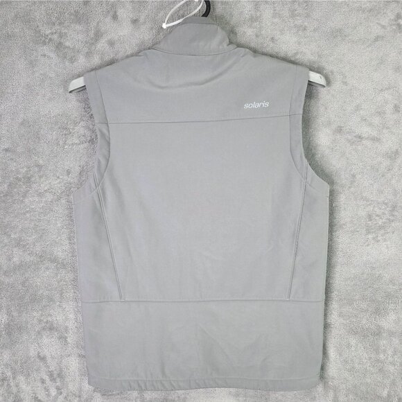 Mens Solaris Gray Soft Shell Vest Jacket Full Zip Polyester Stretch Size M - Picture 4 of 7